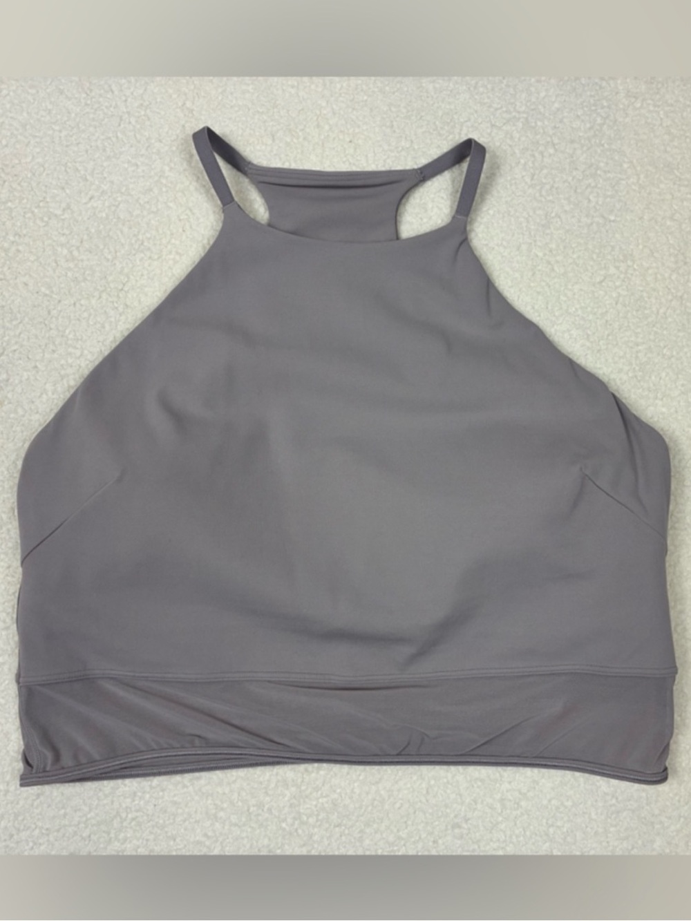 Lululemon Nulu High-Neck Mesh-Hem Tank Top Mauve Gray